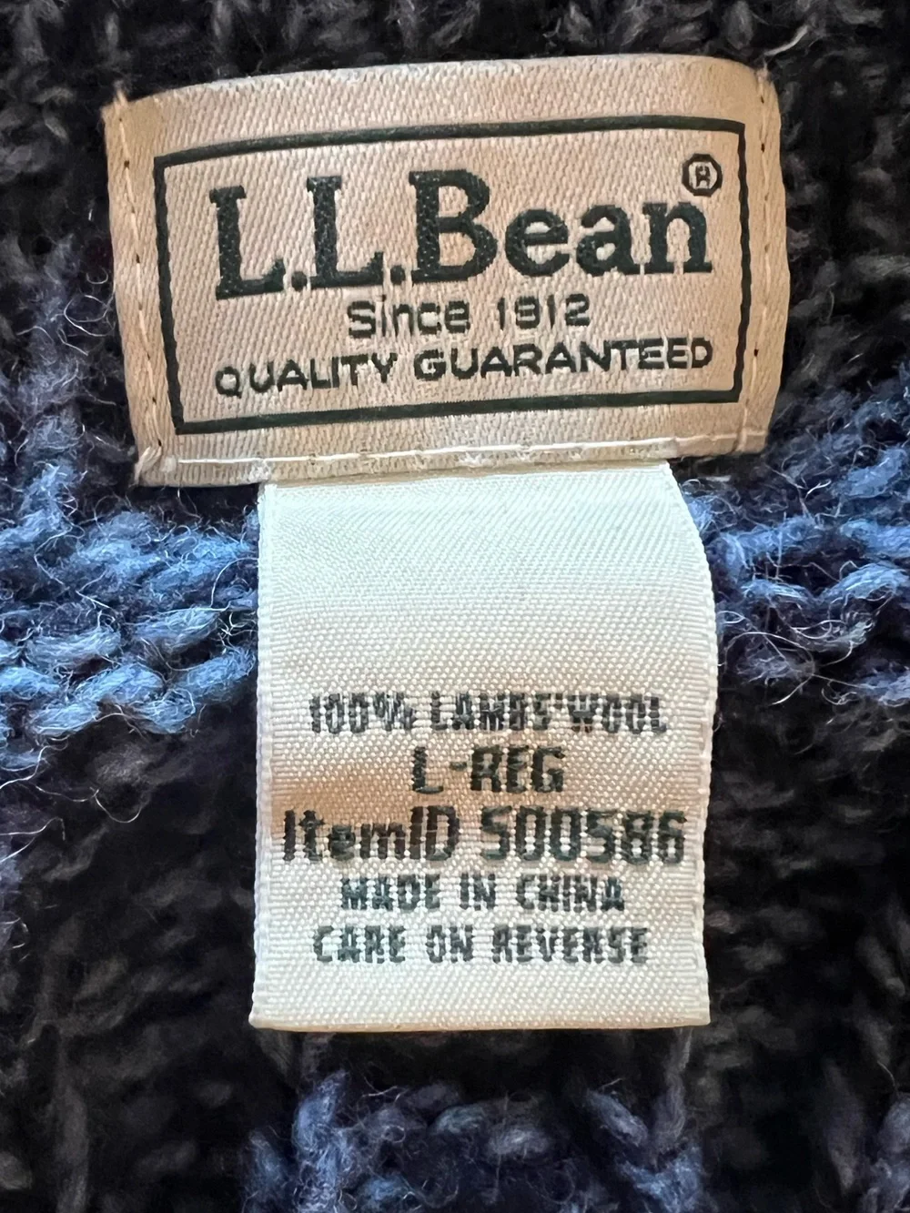 💙L.L.Bean Vintage Unisex Lambswool Sweater in Blue